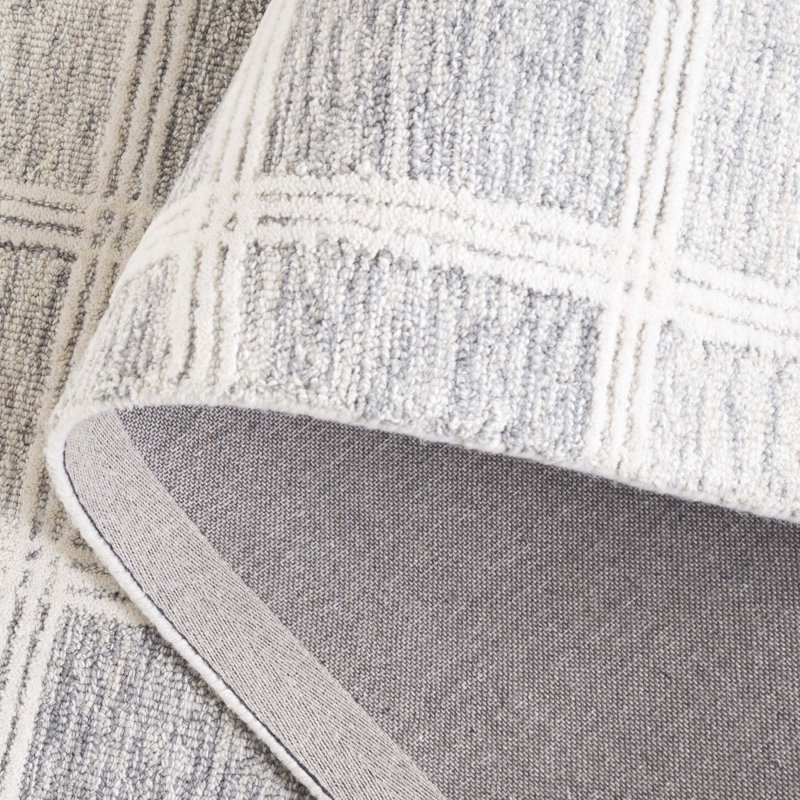 Franklinton Hand Tufted Wool & Cotton Plaid Rug, Rectangle 4' x 6'