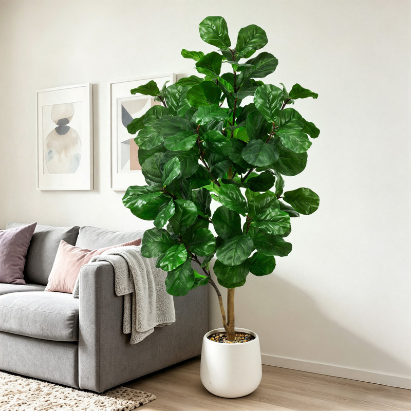 Figuier artificiel 6 pi 6 pi - Grand arbre artificiel, 106 feuilles réalistes, grand arbre figuier en forme de figuier réaliste pour bureau à domicile, salon, coin, porche, décoration intérieure