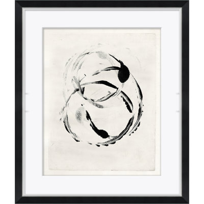 «Black & White Swirl» - Peinture encadrée sur papier