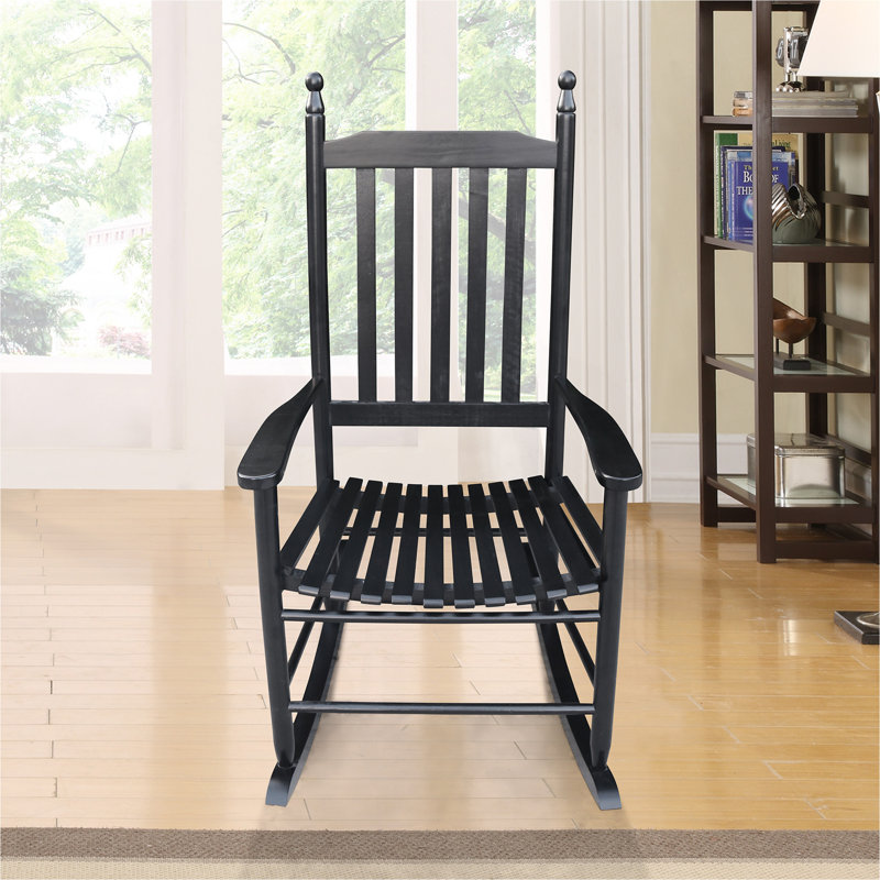 Chaise berçante en bois NOIR, sans passe-partout