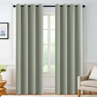 Blackout Curtains for Bedroom/Living Room 2 Panels Set - Thermal Insulated Room Darkening Grommet Top Curtains