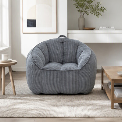 Giant Bean Bag Chair Sofa for Adults and Teens, Comfortable Corduroy with Armrests and Filler, Perfect for Relaxation and Support