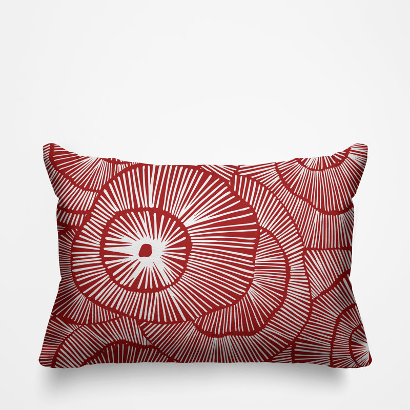 Coussin décoratif intérieur / extérieur Flower Burst, Rouge