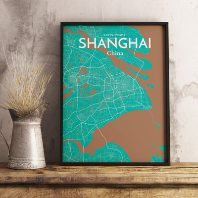 Shanghai City Map - No Frame Print