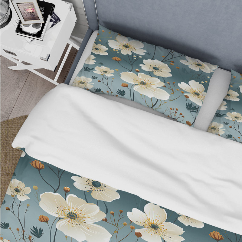 Ensemble de housse de couette Essence Petals, Housse de couette simple + 1 taie décorative stan