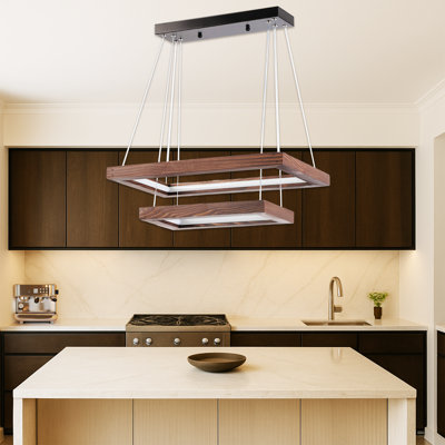 2 Tiers Rectangle 3 Variable Color LED Chandelier
