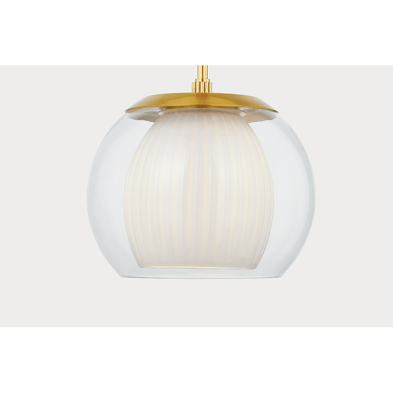 CLEMENTON PENDANT, 24" H x 17" W x 17" D, Brass