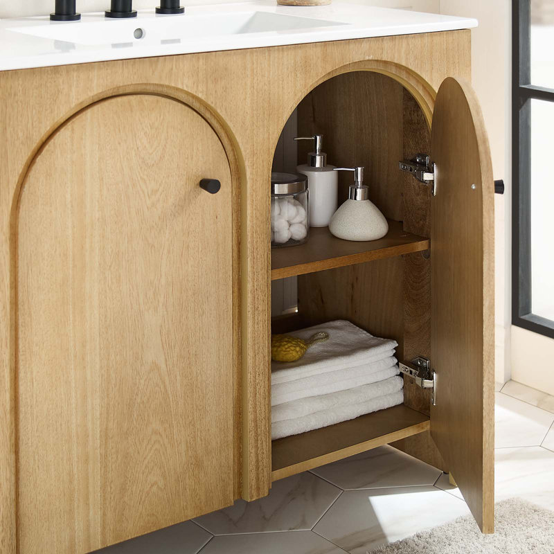 Appia 36'' Oak and White Freestanding Bathroom Vanity