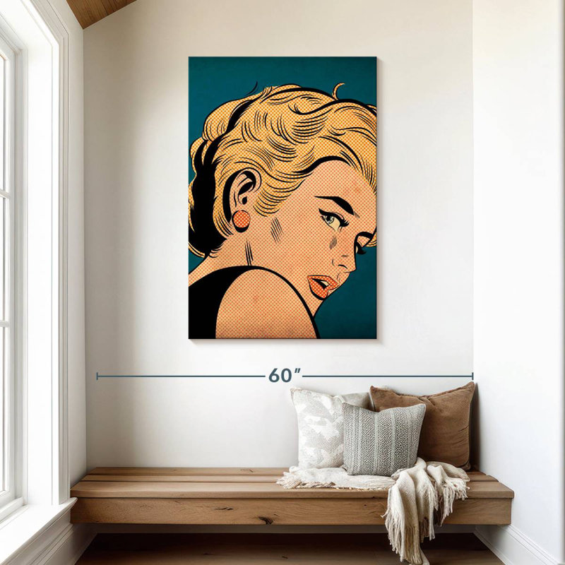 Fille Leisha avec boucle d'oreille rouge, H 45 po x l 30 po