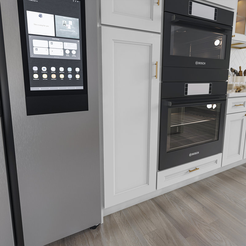 Armoire de cuisine en bois massif prête à assembler, 30", 18", Blanc Newport