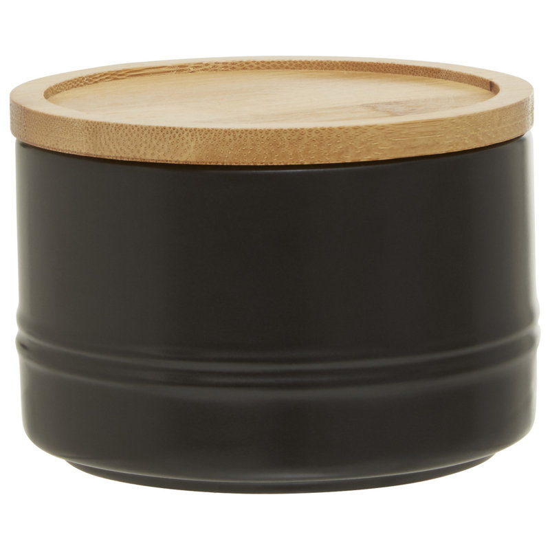 Fenwick Ceramic / Porcelain Jar, Black, 7cm H x 11cm W x 11cm D