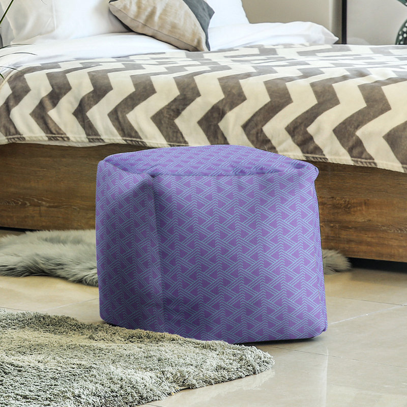 Repose-pieds cube à motif zag full color zig, Mauve / bleu sarcelle