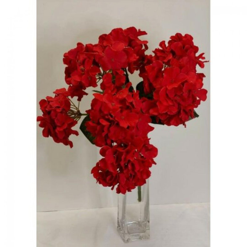 Hortensia fleur artificielle, Rouge