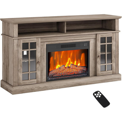 Meuble télé 58 po avec foyer électrique 58 po, console télé moderne avec foyer 23 po