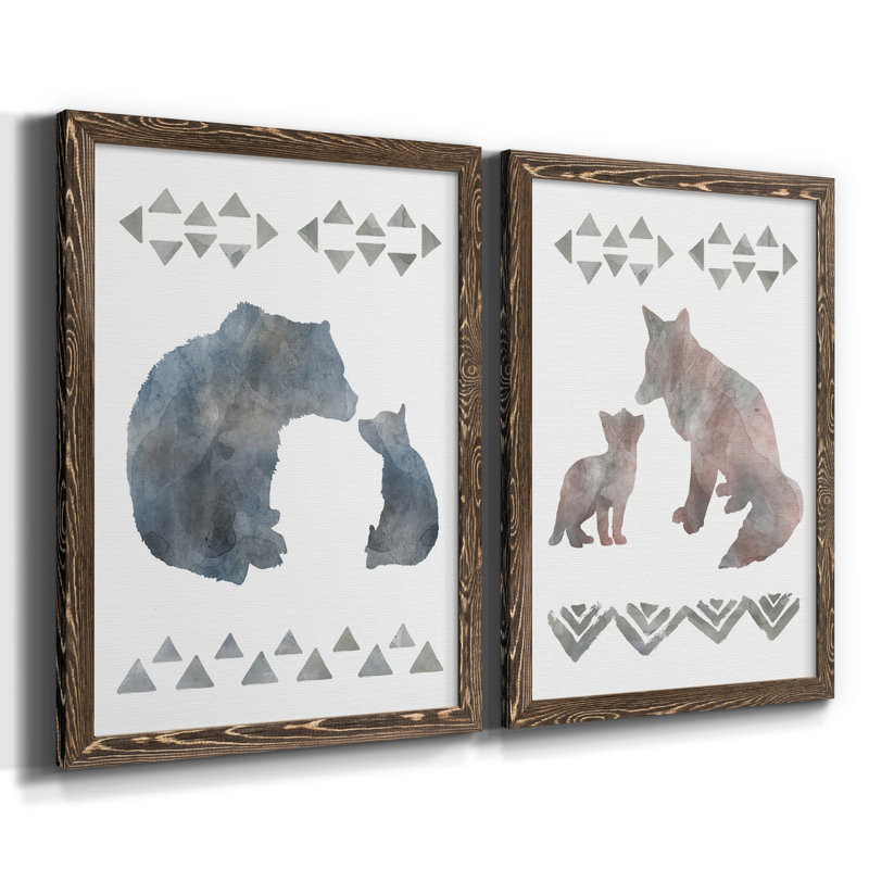 «Little Man Cave Bears», ensemble de 2 reproductions d'art, H 24 po x l 36 po x P 1,5 po, H 31,5 po x l 47 po x P 1,5 po