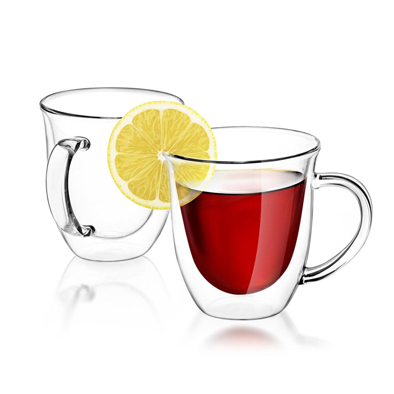 JoyJolt Serene Double Wall Coffee Mugs, 7.4oz.