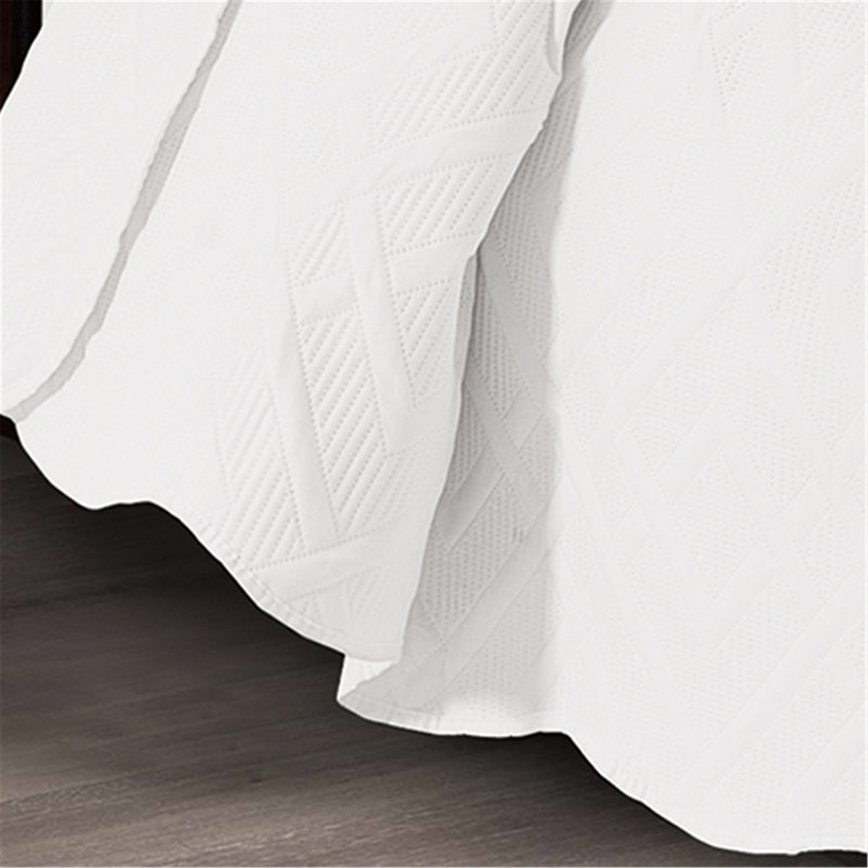 Ensemble de couvre-lit de courtepointe 5 pièces, ensemble de literie réversible de qualité supérieure, Blanc