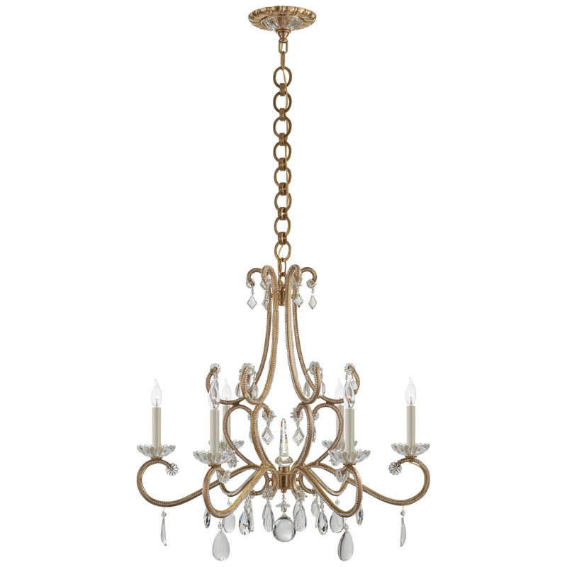 AERIN Montmartre Medium Chandelier, Hand-Rubbed Antique Brass