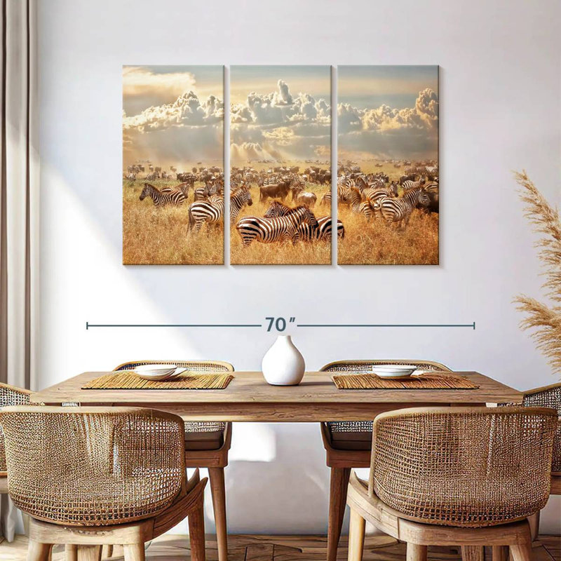 Wild African Zebras, 36" H x 57" W