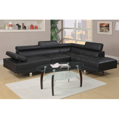 Sectional Living Room Furniture Adjustable Headrest Right Facing Chaise & Left Facing Sofa by Ivy Bronx