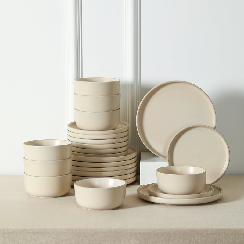Service de table 24 pièces Earth & Clay, Beige