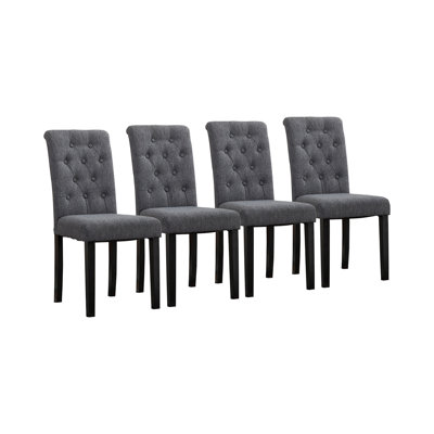Brainard 46cm H Tufted Linen Upholstered Side Chair