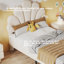 Akershus Upholstered Bed With Shell-Shaped Headboard-262377588