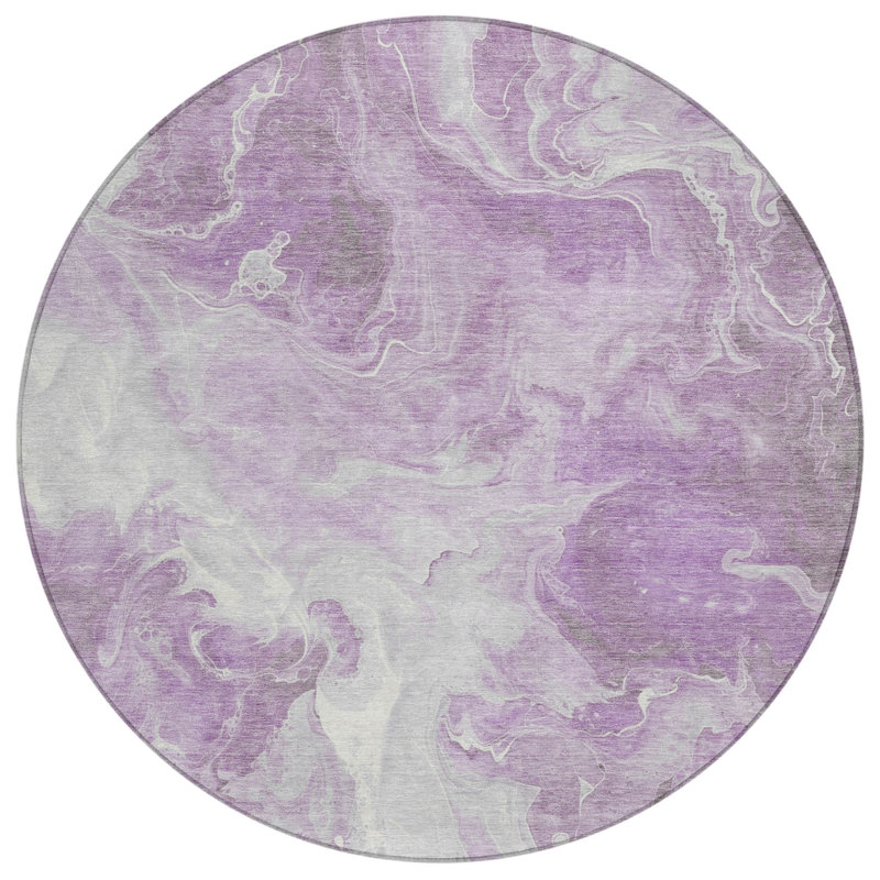 Tapis rond lavable et ivoire 8 po
