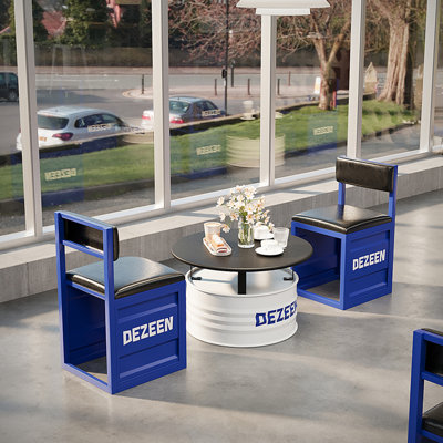 Scully Iron Top Pedestal Base Dining Set