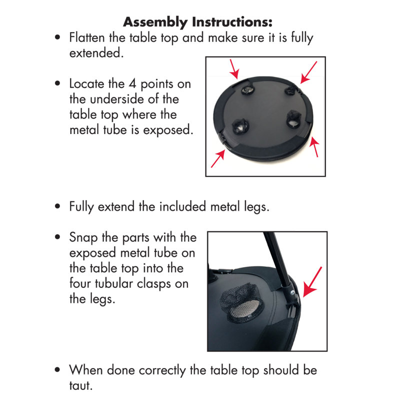Preferred Nation 28'' Black Polyester Folding Camping Table