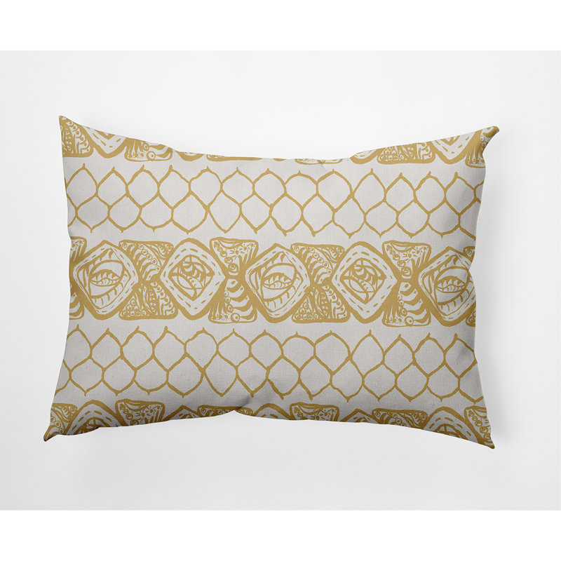 Housse de coussin carrée/insert, Jaune, Géométrique 5