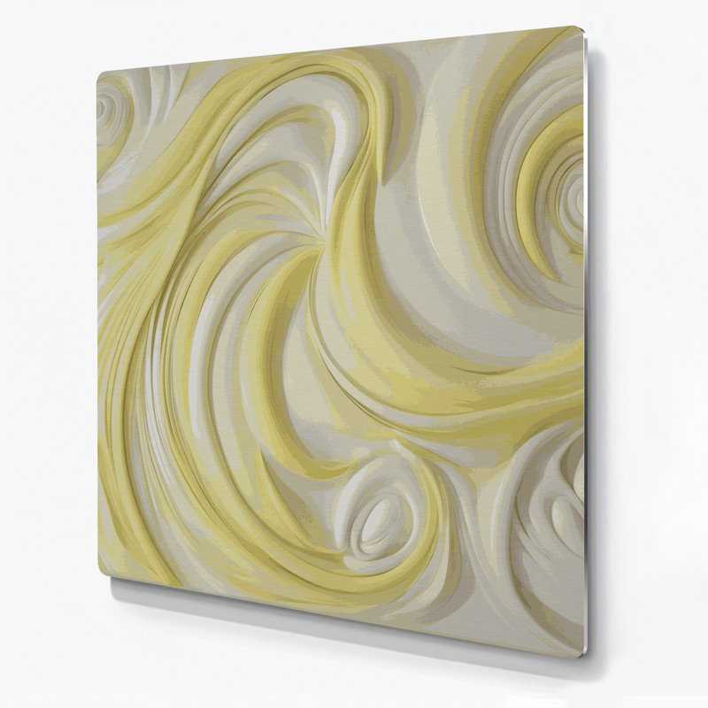 «Biomorphic Abstraction 45», art mural en métal beige, H 32 po x l 32 po