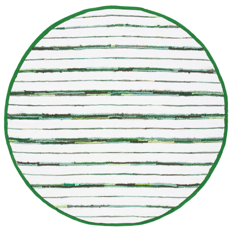 Montauk Hand Woven Performance Striped Rug, Round 6'