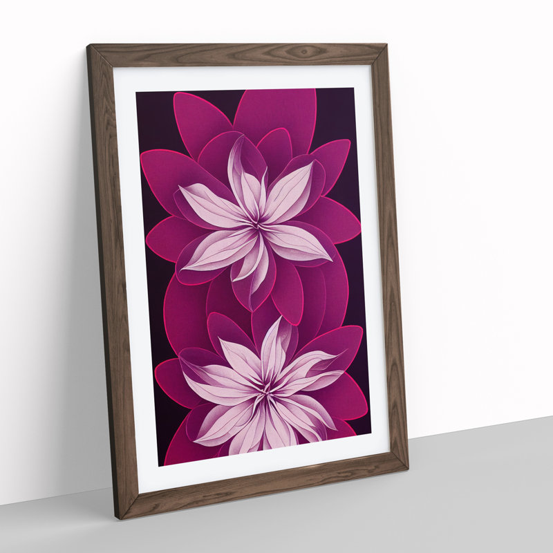 The Thrilling Flowers - Framed Print, Walnut, 46cm H x 34cm W x 2cm D