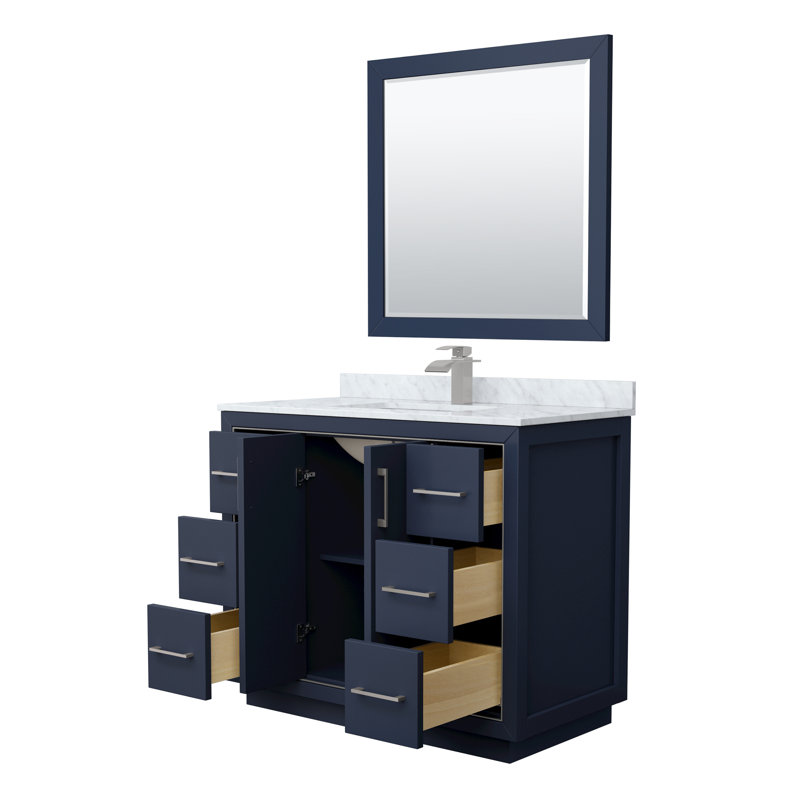 42'' W Single Vanity, Dark Blue, Brushed Nickel