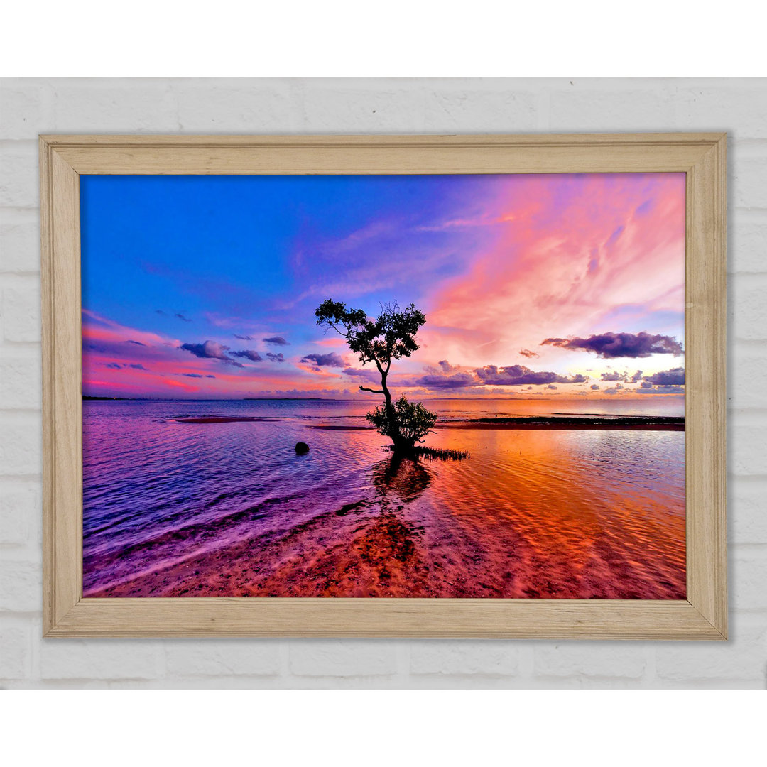 Gerahmtes Leinwandbild Ocean Tree Dusk