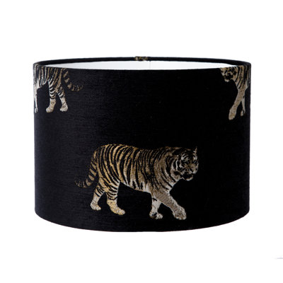 Drum Velvet Pendant Shade ( Screw On ) in Black