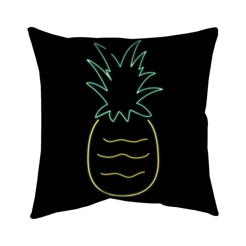 Neon pineapple - 26"x26" Throw pillow - Poly twill - Print on demand