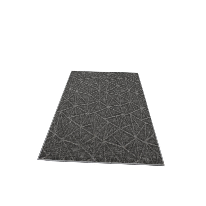 Tapis raffiné à motif raffiné gris, Rond 4 pi