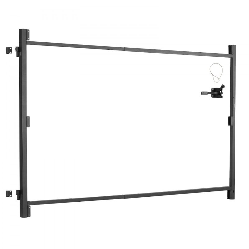 VEVOR Black Iron Gate Frame, 119.4cm H x 243.8cm W x 5.7cm D