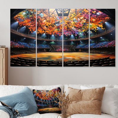 «Colorful Circus Spectacle - Theatre», ensemble de 4 décorations murales
