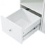 Chariot pour îlot de cuisine moderne avec abattant en blanc, DEL, 2 portes coulissantes en verre, 1 porte d'armoire rabattable, tablette ajustable, tiroirs, rallonge à rallonge scandinave chic, blanc