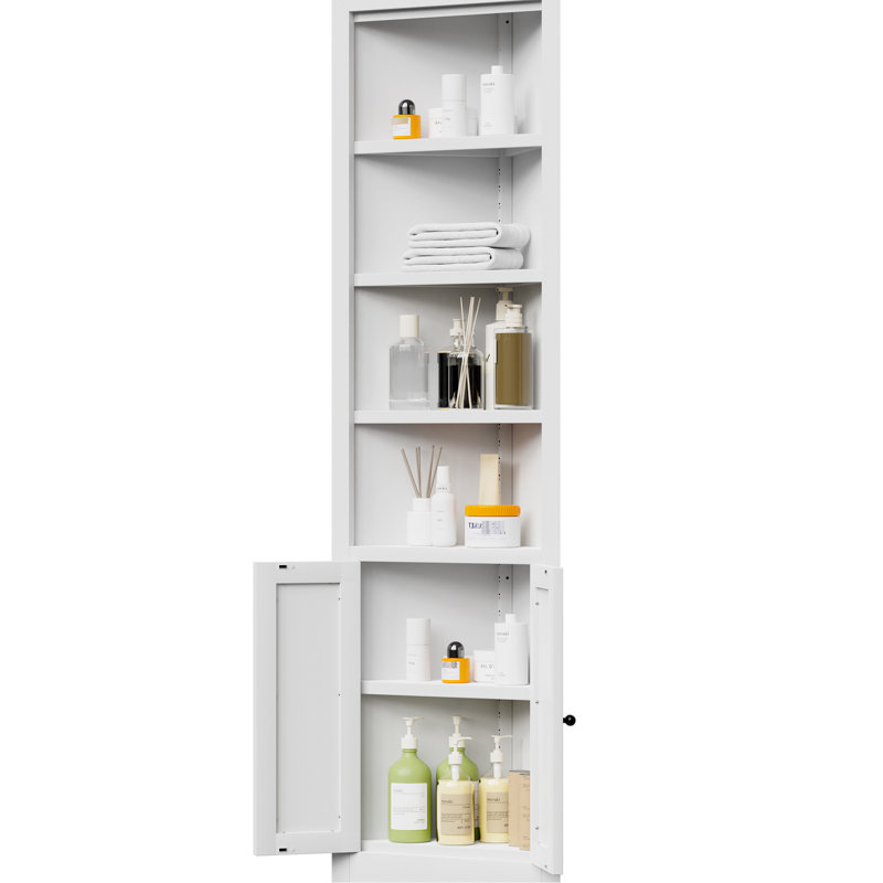 71 grands étagères de rangement autoportantes en métal blanc avec 5 et 2 portes pour la cuisine, le salon et la salle de bain
