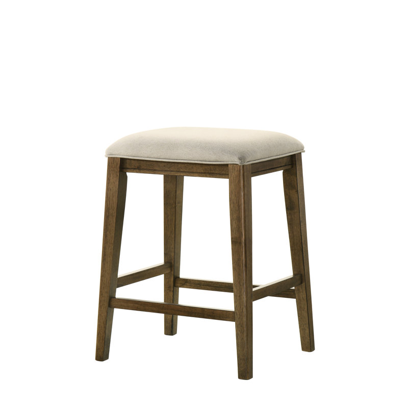 Tabouret de 17 po en noyer - hauteur de comptoir avec siège et repose-pieds rembourrés séduisants et repose-pieds conçu
