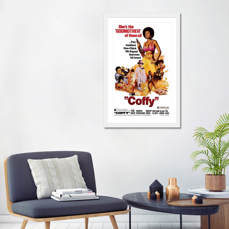 Coffy - Advertisements Print, 32" H x 24" W x 1" D, White Framed Paper, White