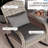 Rocking Chair With High Back, Cushion & Pillow, Gray For Patio, Garden, Porch, Balcony Outdoor Pillow Cushion, Balcony,