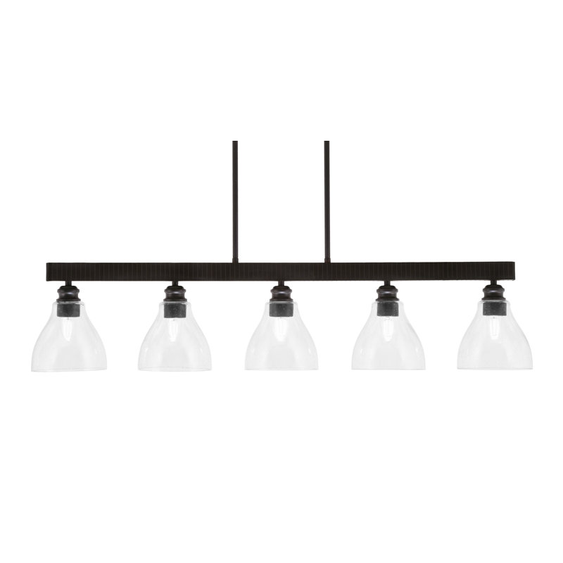 Barre d'éclairage à 5 lumières Edge avec verre à bulles transparent 6,25 po, Espresso