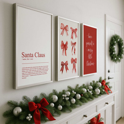 Ensemble de 3 impressions d'art «Jingle Bow Joy»