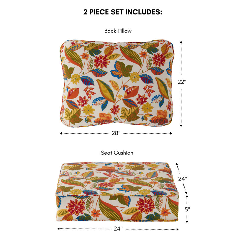 Coussin de siège pour chaise d'extérieur Lester, Esprit floral