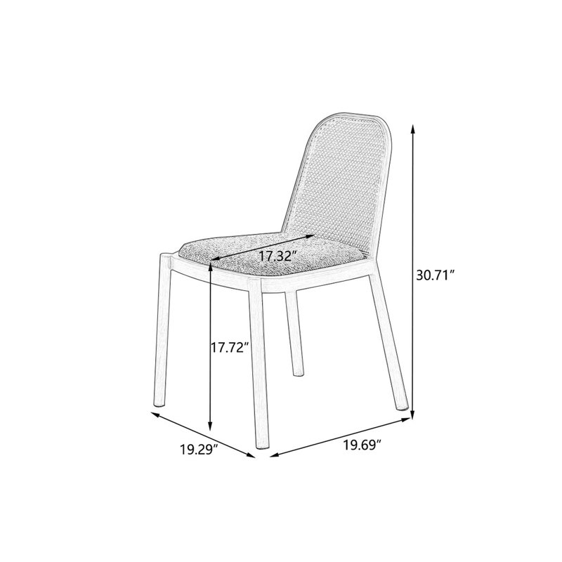 19.29" Green Solid back side Chair(Set of 2)